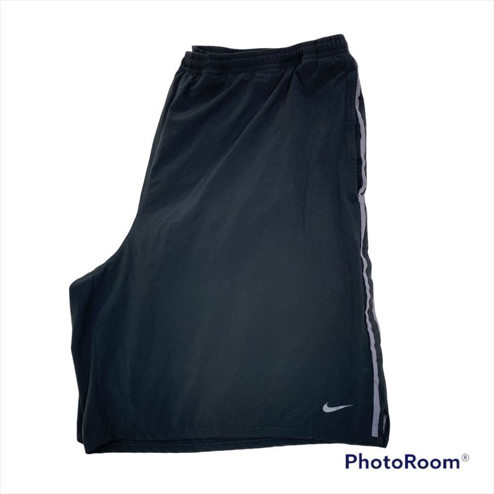 Mens Nike Fit‎ Dry Black Lined Athletic Shorts Black and Grey Size XL
